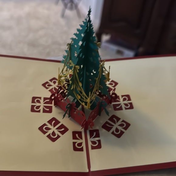 Holiday Merry Christmas Red Blank 3D Card - Winter Bright Gifts Sealed - Picture 3 of 5